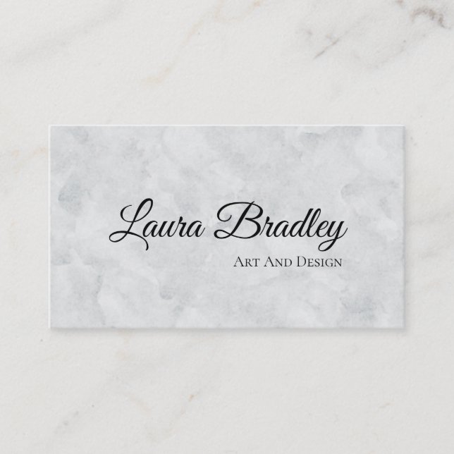 Simple Ghost White Marble Standard 3.5" x 2.0" Business Card (Front)