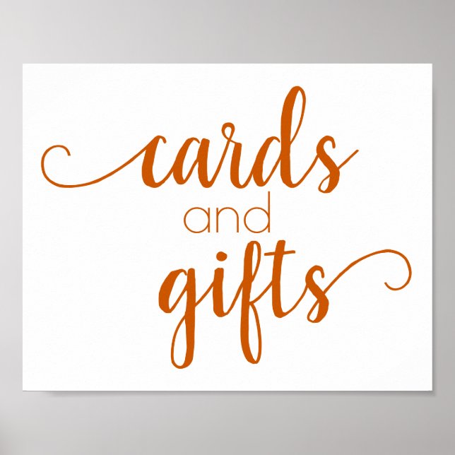Simple Gift Table | Fall Orange Any Party Event Poster (Front)