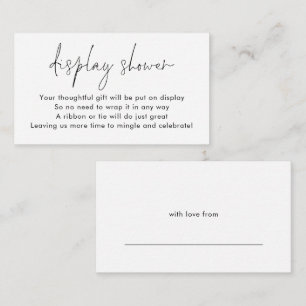 Simple Gift Tag on back Display Bridal Shower Enclosure Card