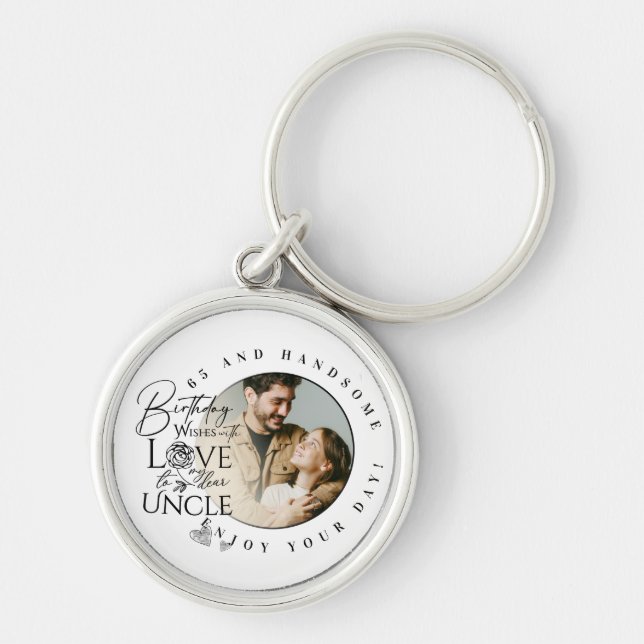 Simple Gifts For Uncle | Custom Birthday  Key Ring (Front)