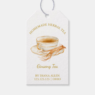 Simple Ginseng Tea Hang Tag l White