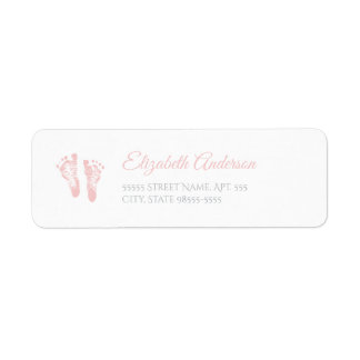 Simple Girl Baby Shower Precious Pink Footprints