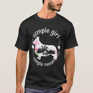Simple Girl Simple Needs Camping Corgi T-Shirt