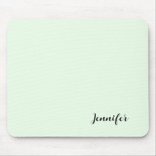 Simple Girly Personalised Script Mint Green Mouse Mat