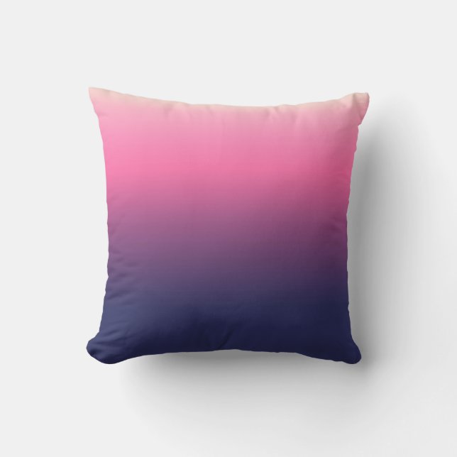 Simple Girly Pink Purple Colour Gradient Ombre Cushion (Front)