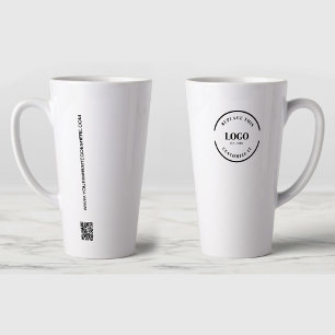 Simple Giveaway Business Logo QR code Custom Latte Mug