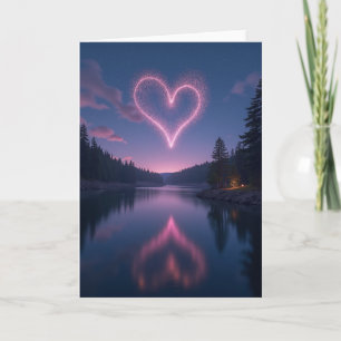 Simple Glowing Heart Reflection Card