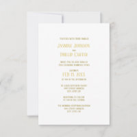 Simple Gold - 3x5 Wedding/Reception Invitation