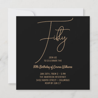 Simple Gold | 50th Birthday  Save The Date