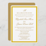 Simple Gold and White Wedding Invitation<br><div class="desc">Simple Gold and White Wedding Invitation Card designed by nadil2. Customise with your monogram and add all your wedding information on the card using Zazzle's easy to use "Customise it" menu prompts. Comes with blank white envelope. A simple,  elegant design for a classic,  traditional wedding invitation.</div>