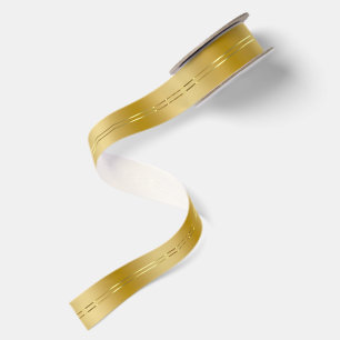 Simple Gold Background Shiny Stripes Accent Satin Ribbon