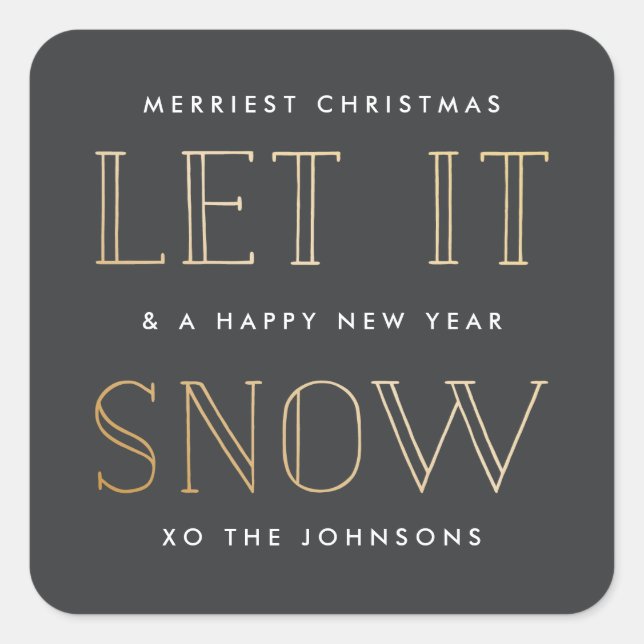 Simple Gold + Black Christmas Stickers (Front)