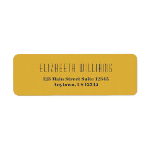 Simple Gold Blue Modern Return Address Label