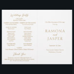 Simple Gold Bold Modern Catholic Wedding Program<br><div class="desc">Elegant Catholic wedding program featuring a simple and minimal design in faux gold.  A classic layout with your names in large lettering for a modern twist to this traditional style. A wedding program that is perfect for a formal wedding.</div>