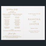 Simple Gold Bold Modern Catholic Wedding Program<br><div class="desc">Elegant Catholic wedding program featuring a simple and minimal design in faux gold.  A classic layout with your names in large lettering for a modern twist to this traditional style. A wedding program that is perfect for a formal wedding.</div>
