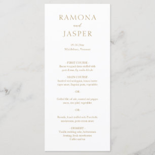 Simple Gold Bold Modern Wedding Menu