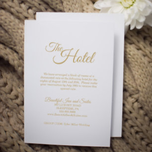 Simple Gold Calligraphy Accommodation Enclosure Card