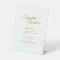 Simple Gold Calligraphy Cocktail Menu