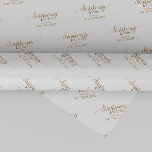 Simple Gold Calligraphy Custom Christmas Wrapping Paper (Creator Uploaded)