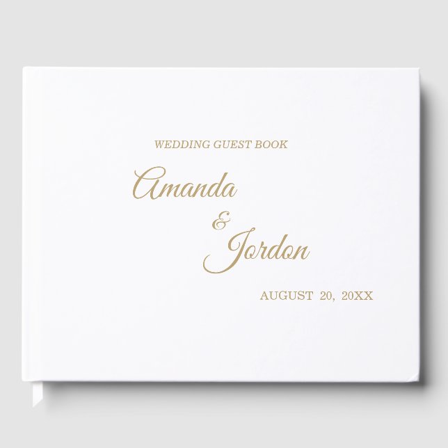Simple Gold Calligraphy Guest Book (Front)