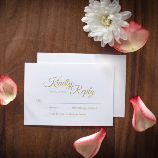 Simple Gold Calligraphy Response Card (Creator Uploaded)