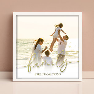 Simple Gold Calligraphy Script Family Typography  Photo Print