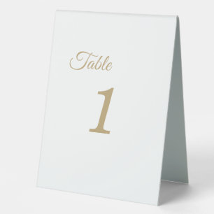Simple Gold Calligraphy Table Number