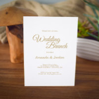 Simple Gold Calligraphy Wedding Brunch