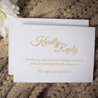 Simple Gold Calligraphy Wedding Website