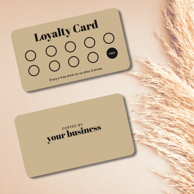 Simple Gold Chic Beauty Salon Loyalty Punch Card (Gold beauty salon loyalty cards modern boho punch card simple and elegant)
