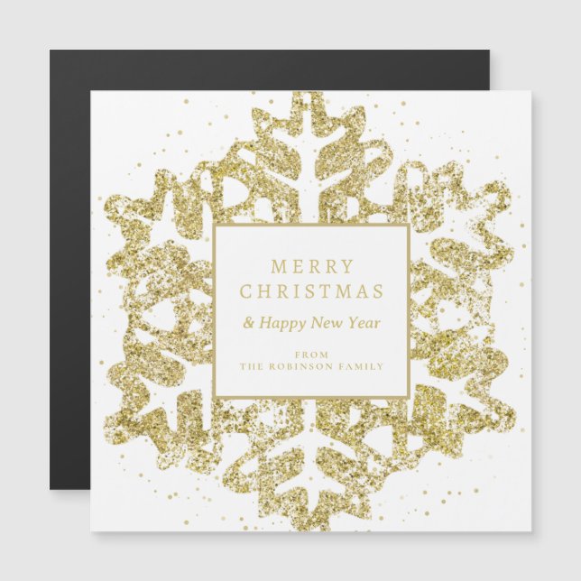 Simple Gold Christmas Glitter Snowflake Corporate  (Front/Back)