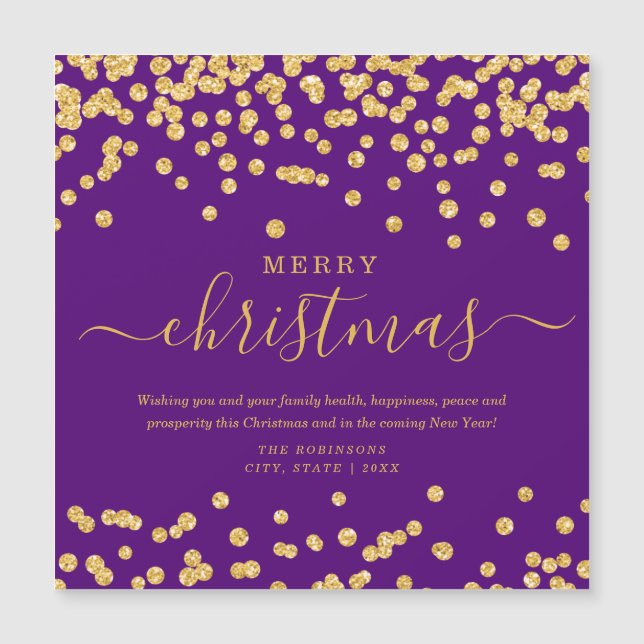 Simple GOLD Christmas Holidays Glitter Purple (Front)