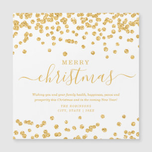 Simple GOLD Christmas Holidays Glitter White