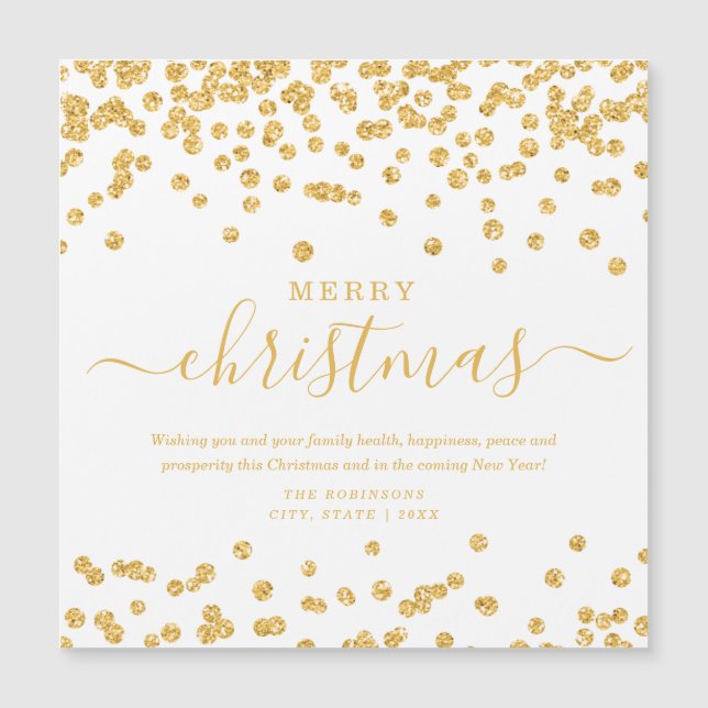 Simple GOLD Christmas Holidays Glitter White (Front)