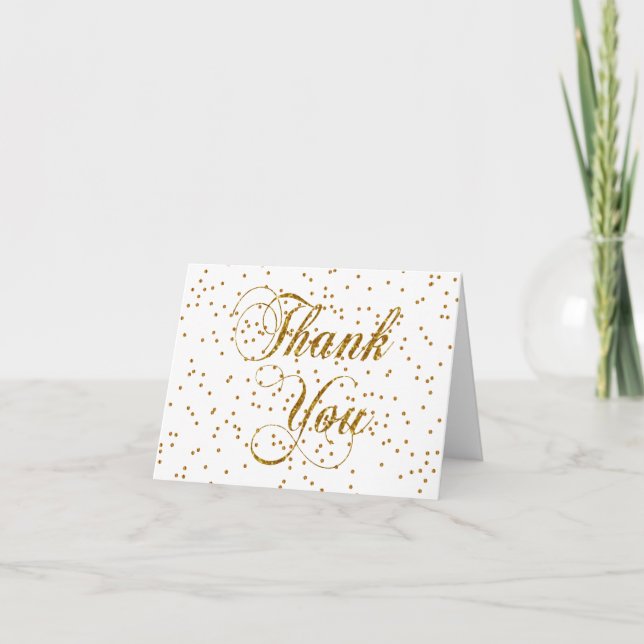 Simple Gold Confetti Dots - Thank You (Front)