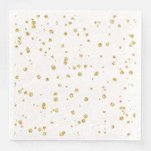 Simple Gold Confetti Wedding Reception Party Decor Napkin
