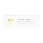 Simple Gold Cross Christian Return Address