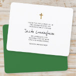 Simple Gold Cross Confirmation Thank You Card<br><div class="desc">This modern design is composed of simple serif and cursive script typography adorned with a faux golden cross.</div>