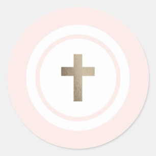 Simple gold cross faux foil sticker