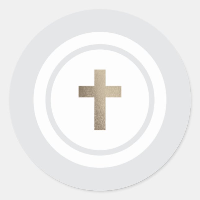 Simple gold cross faux foil sticker (Front)