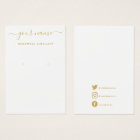 Simple gold earring holder display card