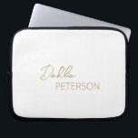Simple Gold Elegant Contemporary Modern<br><div class="desc">Modern faux gold laptop sleeve featuring a simple and minimal design personalized with your name in an elegant script and contemporary sans serif font.</div>
