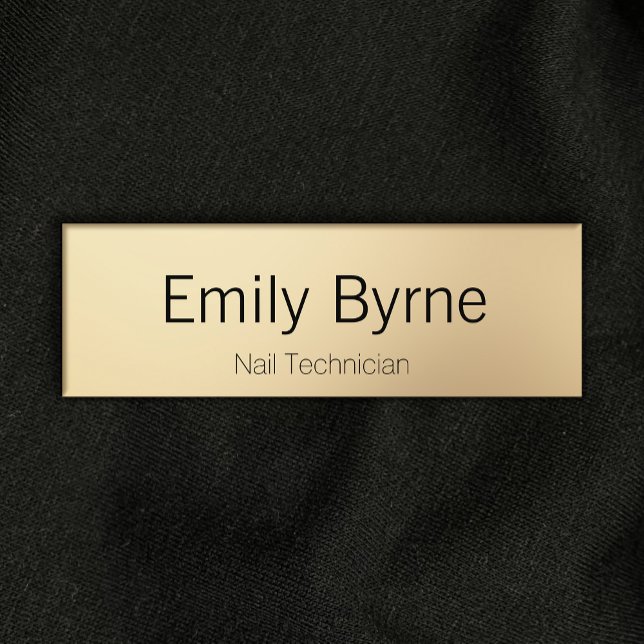 Simple Gold Employee Staff Magnetic Name Tag Badge (Creator Uploaded)