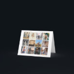 Simple Gold Family Photo Collage Modern Christmas Holiday Card<br><div class="desc">Send out holiday cheer with this modern "Year in Review" folded Christmas card featuring twelve square photos in a simple collage. At the top left is the year spelled out and at the bottom right is the message, "A Year To Remember". The inside has a template for you to add...</div>
