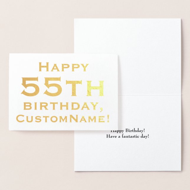 Simple Gold Foil 55th Birthday Greeting Card (Display)