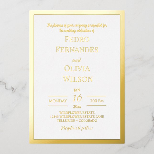 Simple gold foil frame wedding (Front)
