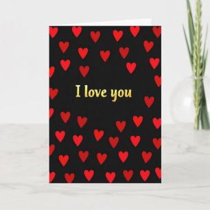 Simple Gold Foil Love Hearts Card