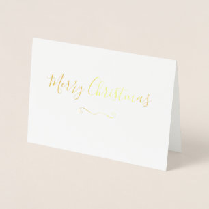 Simple Gold Foil Merry Christmas Cards