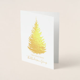 Simple Gold Foil Pine Tree with Signature Card