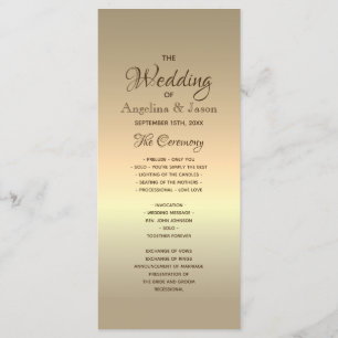 Simple Gold Foil Wedding Programme